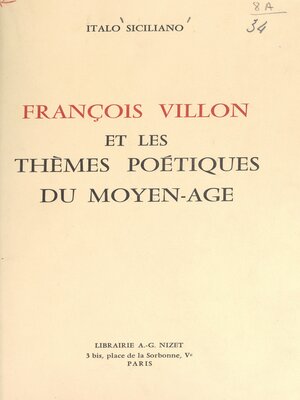 cover image of François Villon et les thèmes poétiques du Moyen Âge